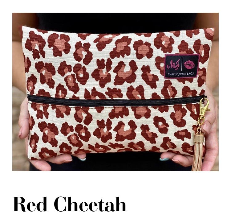 Red Cheetah makeup junkie bag Mini