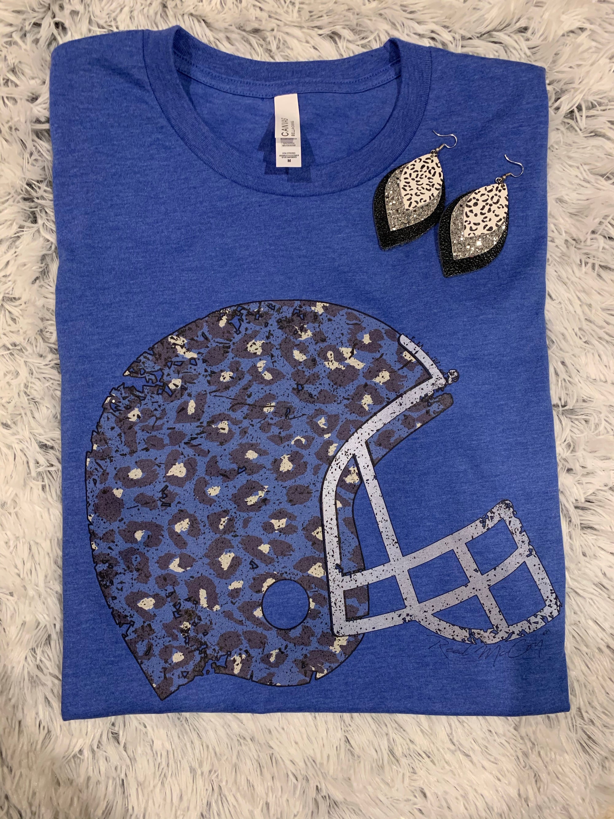 Blue leopard football 🏈 helmet