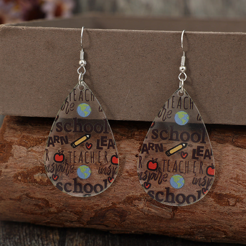 Teacher Teardrop Shape Earrings