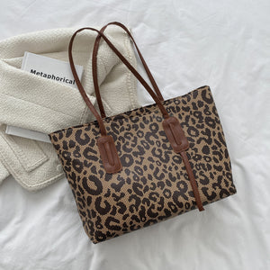 Leopard Lover Leather Leopard Tote Bag