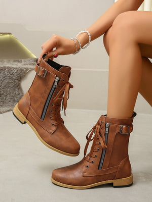 Boot Lover Leather Lace-Up Boots