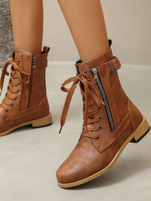 Boot Lover Leather Lace-Up Boots