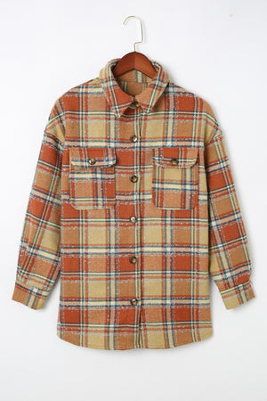 Plaid Dropped Shoulder Shirt Jacket