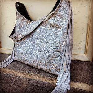 Montana Leather Handbag in Gilded & Fringe