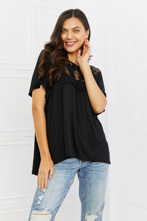 Ready To Lace Embroidered Top in Black