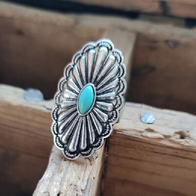 Flower Shape Artificial Turquoise Ring