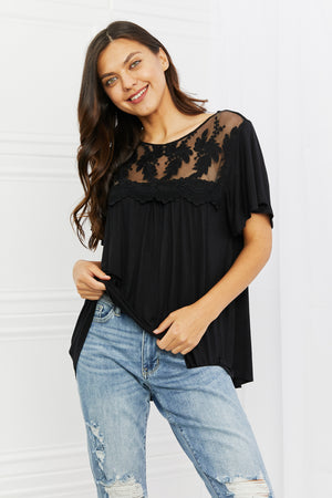 Ready To Lace Embroidered Top in Black