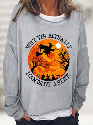 Halloween Graphic Round Neck Sweatshirt