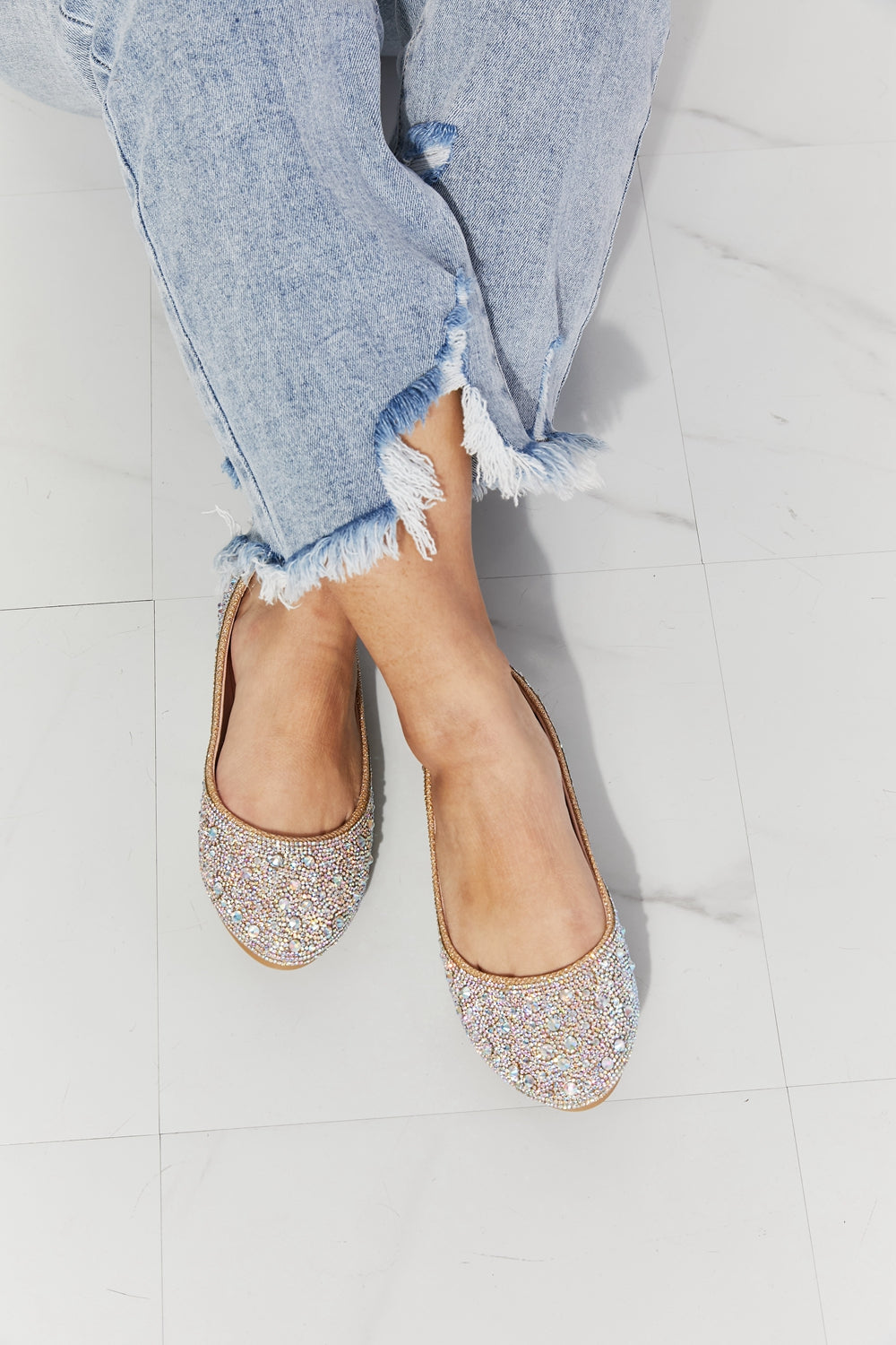 Sparkle In Your Step Rhinestone Ballet Flat Shoes