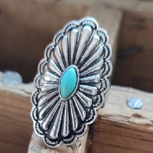 Flower Shape Artificial Turquoise Ring