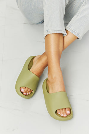 In My Comfort Zone Flats/Slides in Green