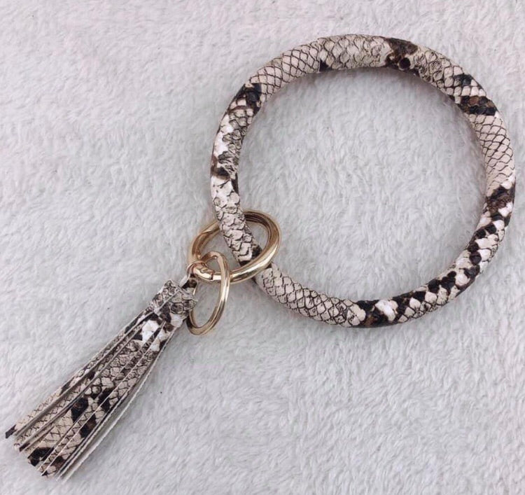 Snakeskin bangle keychain