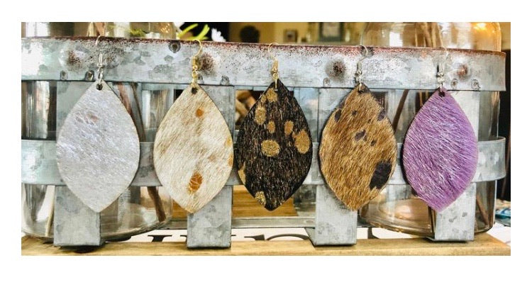 Hair on beech earrings