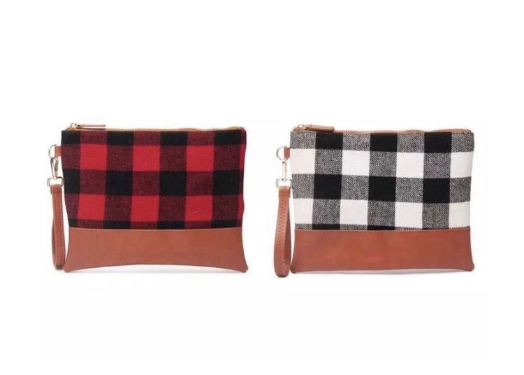 Plaid wristlet
