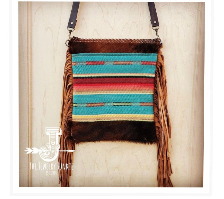 Totem Day Bag With Fringe Brown - TOTeM Salvaged